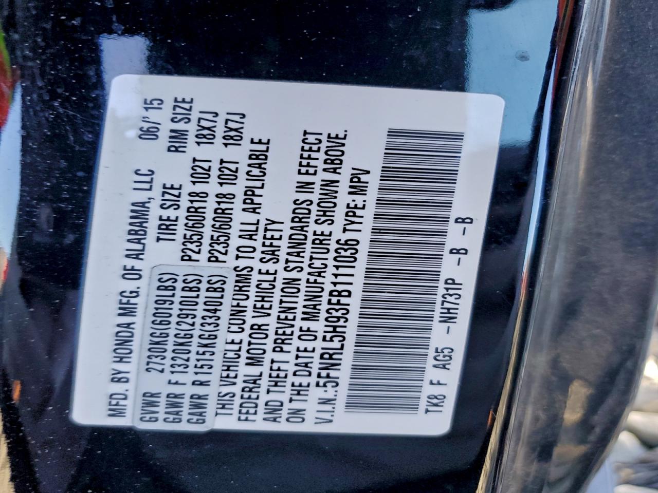 HONDA ODYSSEY TOURING