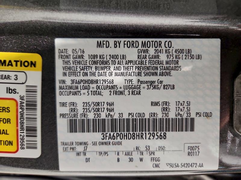 2017 FORD FUSION SE #3297285379