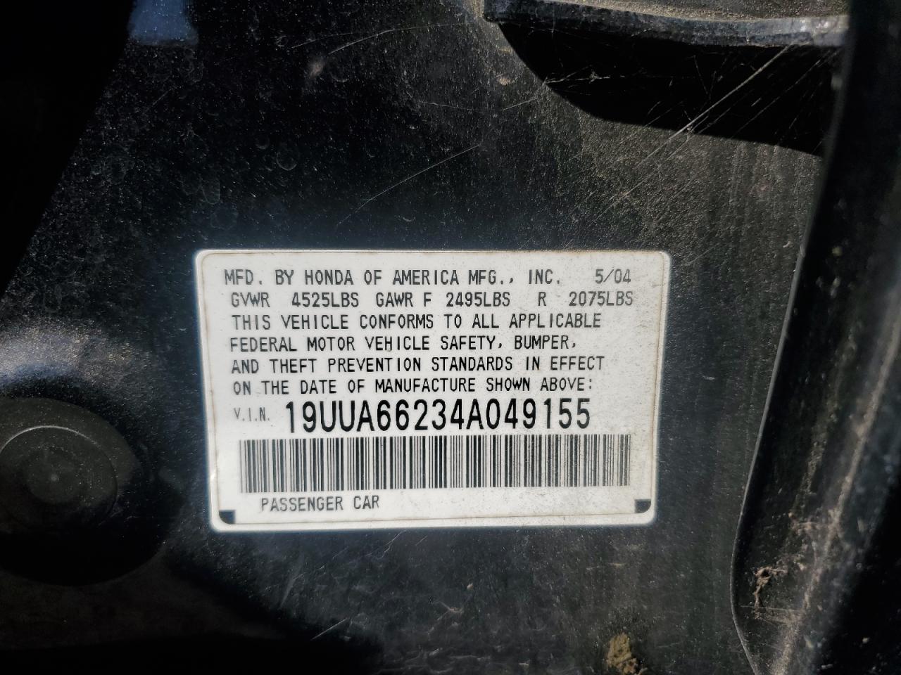 Lot #3297073495 2004 ACURA TL