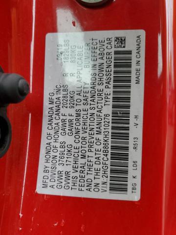 2019 HONDA CIVIC SPOR #3304849548