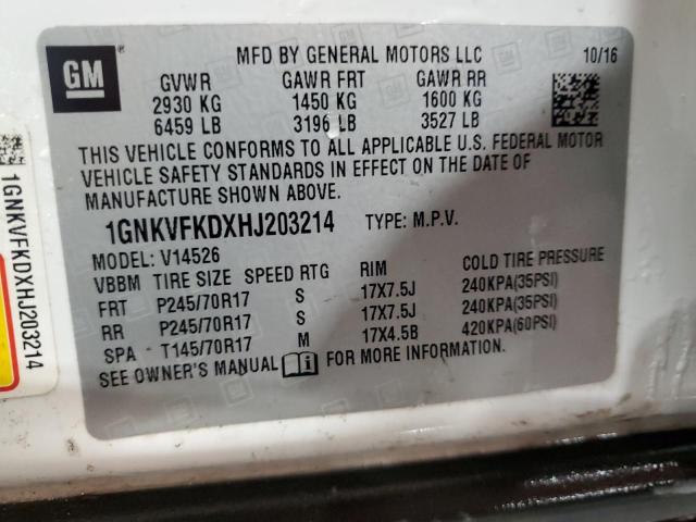 2017 CHEVROLET TRAVERSE L #3281597402