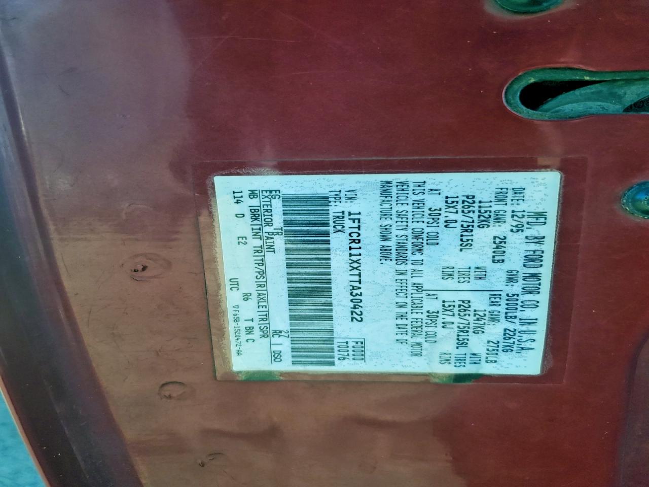 Lot #3302758364 1996 FORD RANGER