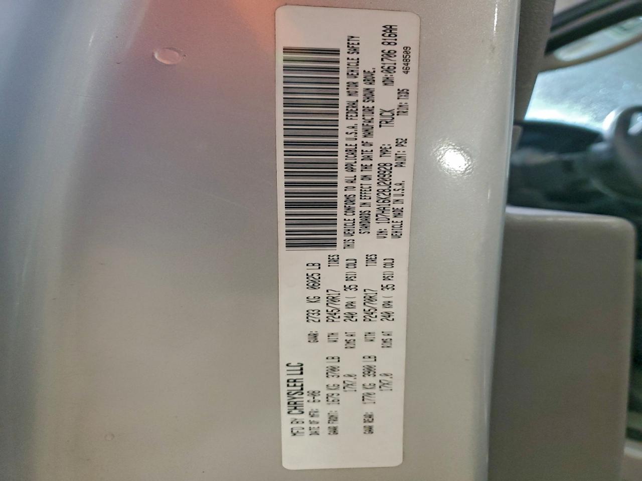 Lot #3302710012 2008 DODGE RAM 1500 ST