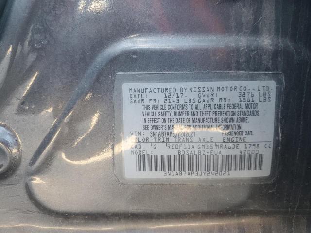 2018 NISSAN SENTRA S - 3N1AB7AP3JY242021