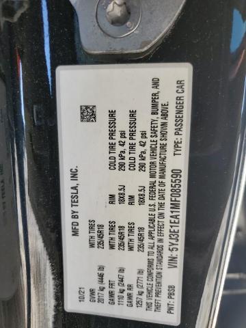 2021 TESLA MODEL 3 #3286917213