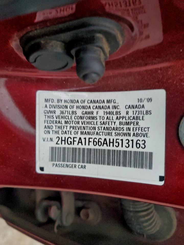 Lot #3304634945 2010 HONDA CIVIC LX-S