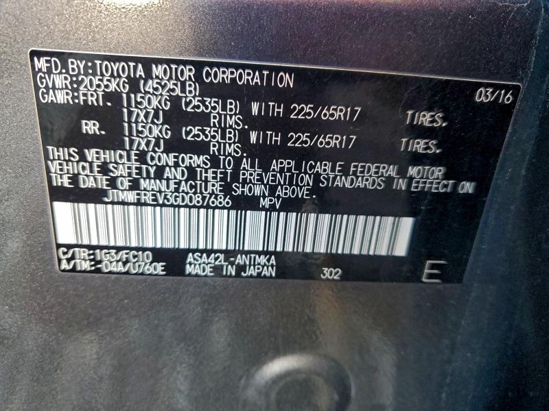 2016 TOYOTA RAV4 XLE #3304023597