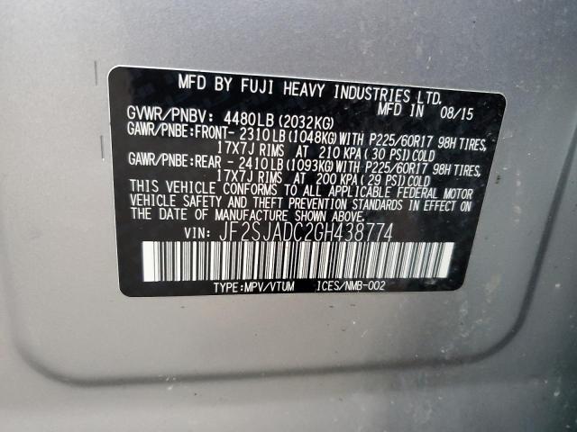 2016 SUBARU FORESTER 2 #3310441297