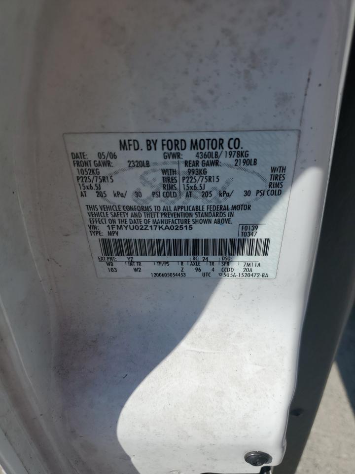 Lot #3298024156 2007 FORD ESCAPE XLS
