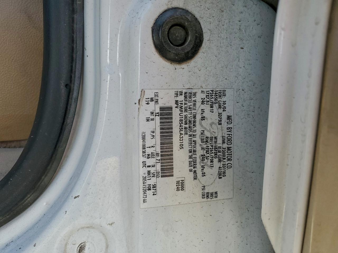 Lot #3302717009 2005 FORD EXPEDITION