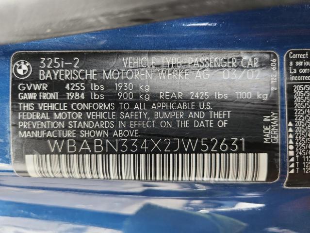 2002 BMW 325 CI #3281980163