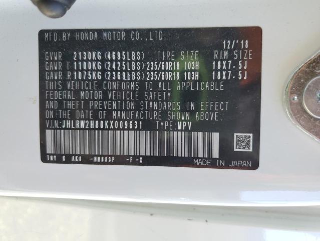 2019 HONDA CR-V EXL JHLRW2H80KX009631