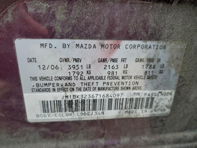 2007 MAZDA 3 S #3297708824