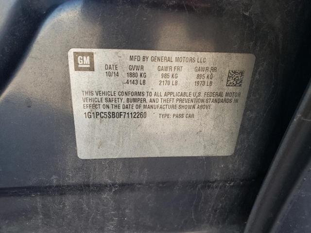 2015 CHEVROLET CRUZE LT #3287633026