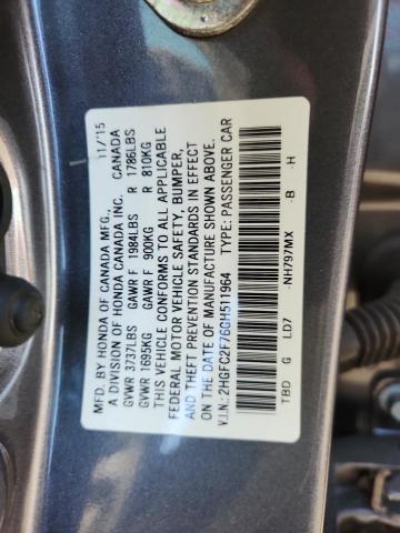 2016 HONDA CIVIC EX #3309440013