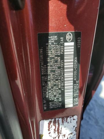 2004 TOYOTA CAMRY LE #3294157953