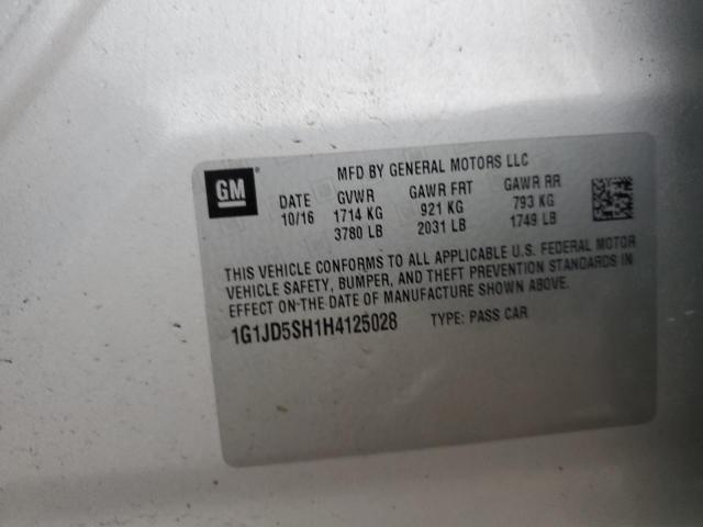 2017 CHEVROLET SONIC LT #3294420505