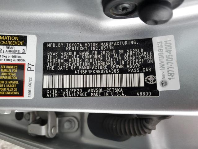 2016 TOYOTA CAMRY LE #3305605822