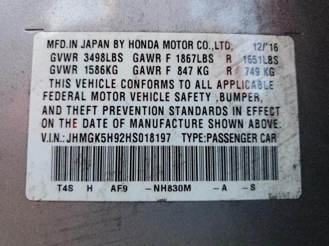 2017 HONDA FIT EX - JHMGK5H92HS018197