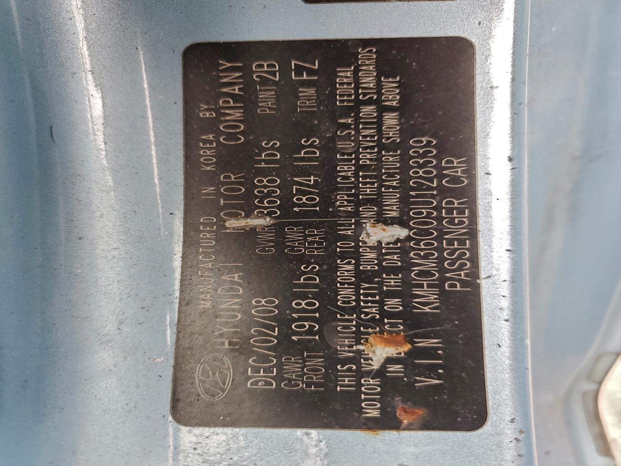 Lot #3302699072 2009 HYUNDAI ACCENT GS