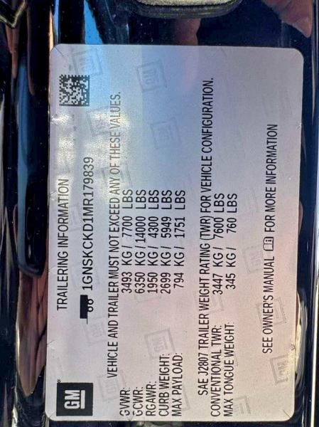 2021 CHEVROLET SUBURBAN K #3296250407