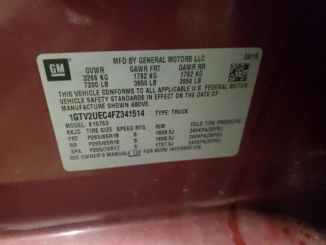 2015 GMC SIERRA K15 #3308309207