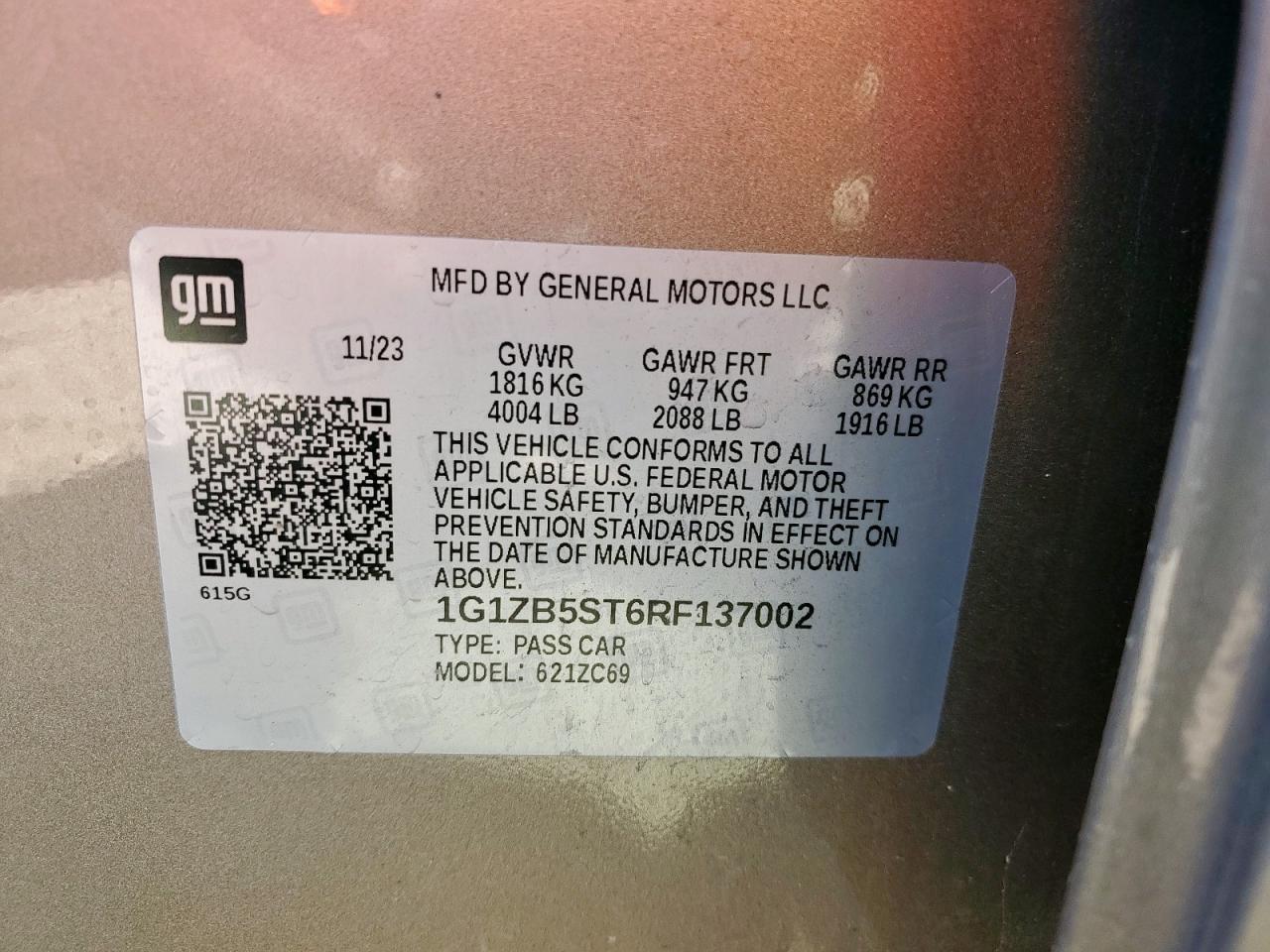 Lot #3316839659 2024 CHEVROLET MALIBU LS