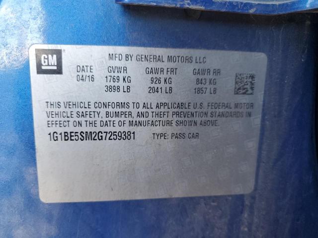 2016 CHEVROLET CRUZE LT #3309572616