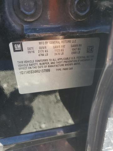 2017 CHEVROLET IMPALA PRE - 1G1145S34HU137999