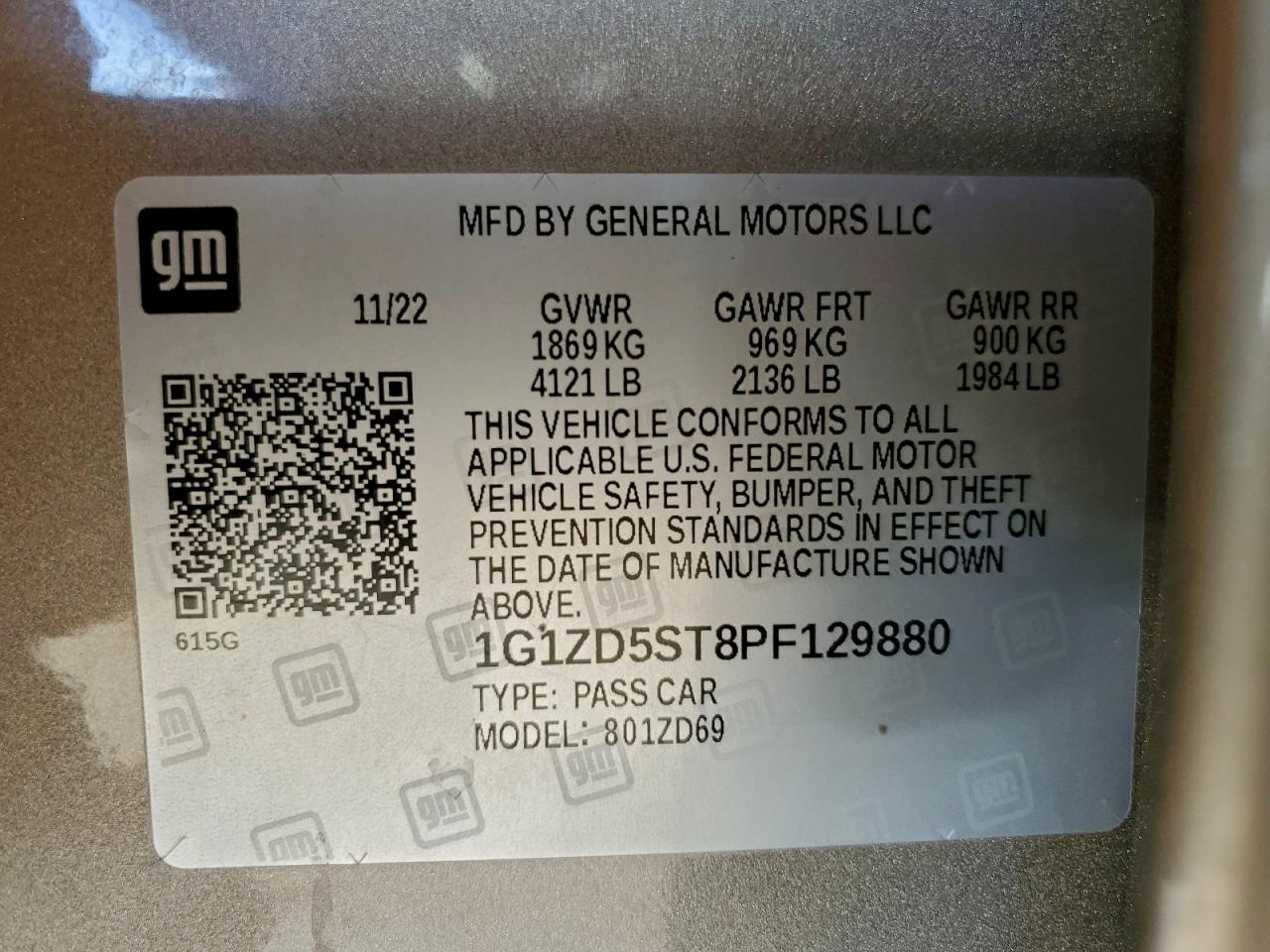 Lot #3304555440 2023 CHEVROLET MALIBU LT