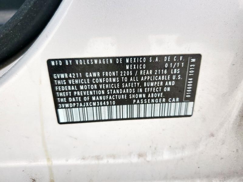 2012 VOLKSWAGEN JETTA SE #3303855535