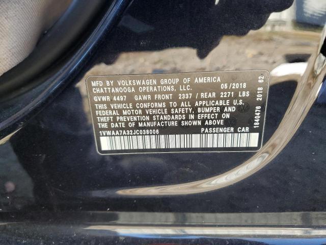 2018 VOLKSWAGEN PASSAT S #3301834375