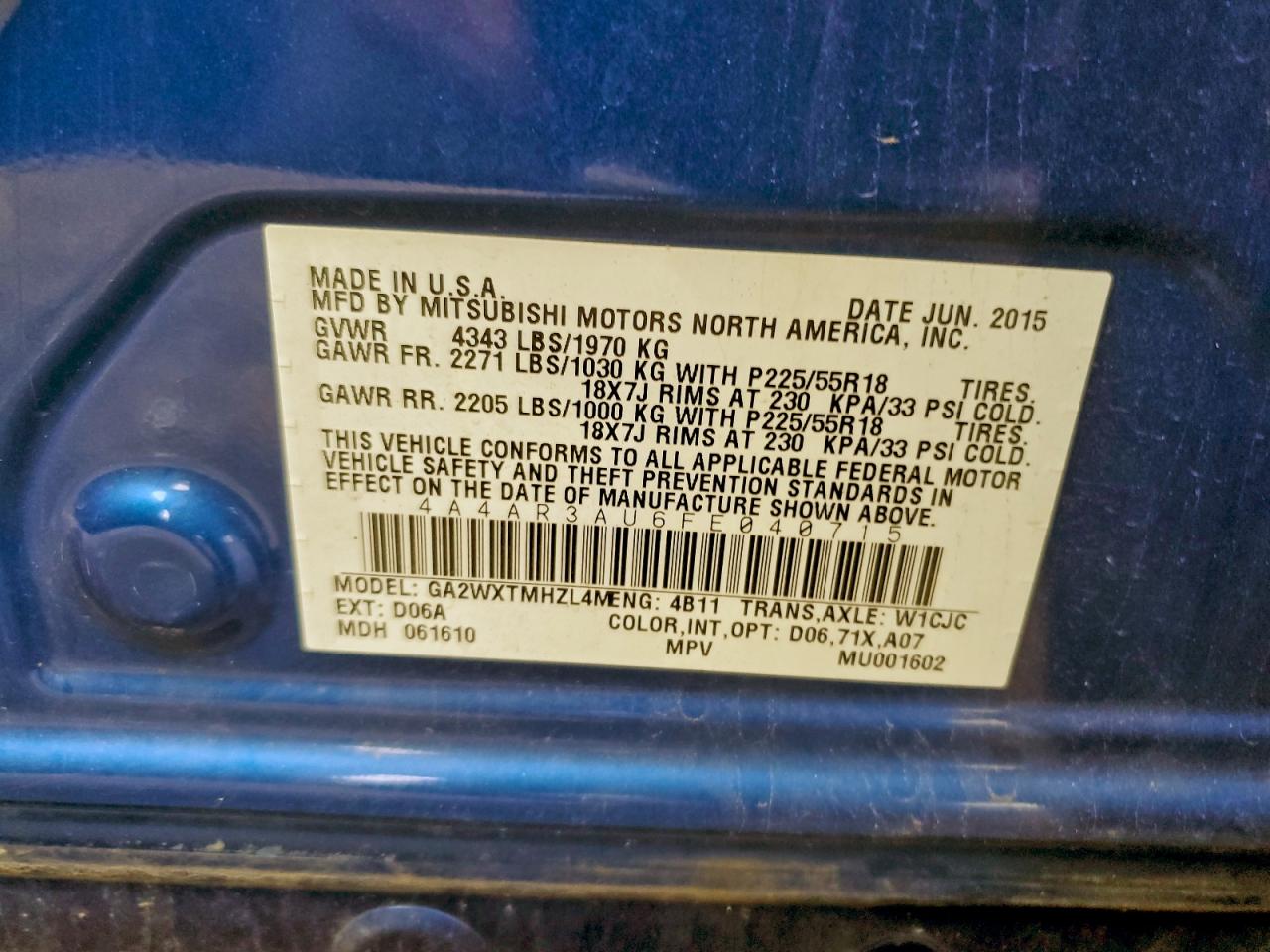 MITSUBISHI OUTLANDER ES