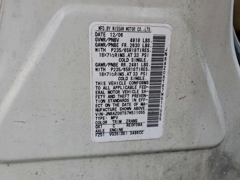 2007 NISSAN MURANO SL #3302799987