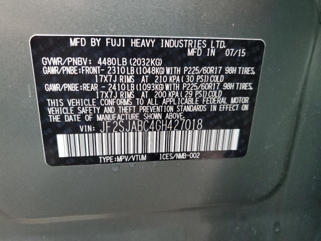 2016 SUBARU FORESTER 2 #3304766959