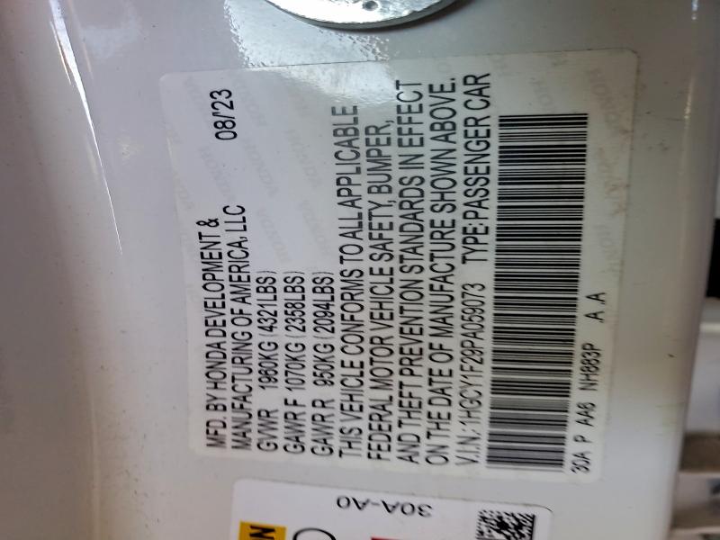 2023 HONDA ACCORD LX #3304499593