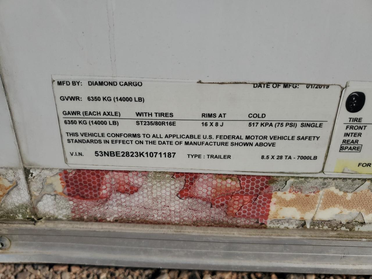 Lot #3290188210 2018 DIAMOND TRAILER