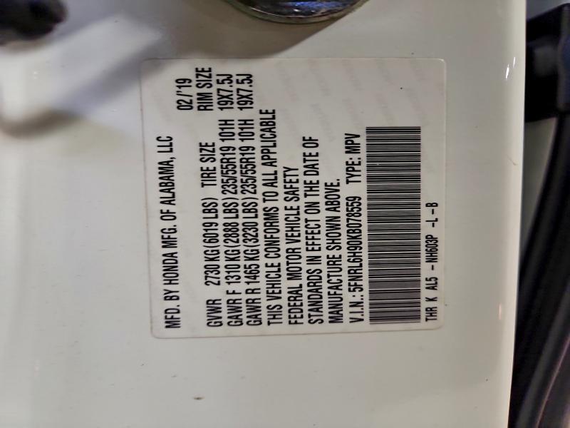 2019 HONDA ODYSSEY EL #3298123184