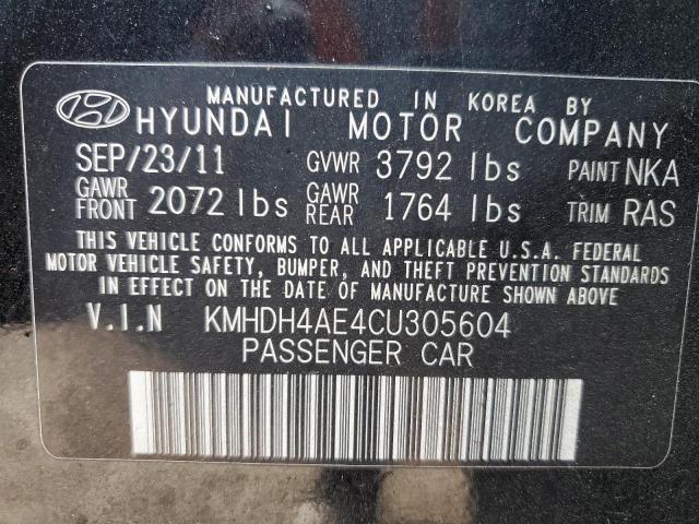 2012 HYUNDAI ELANTRA GL #3291229993