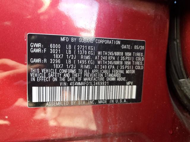 2020 SUBARU ASCENT PRE #3301962416