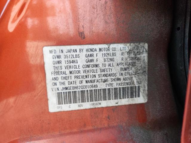 2012 HONDA FIT SPORT #3305429444