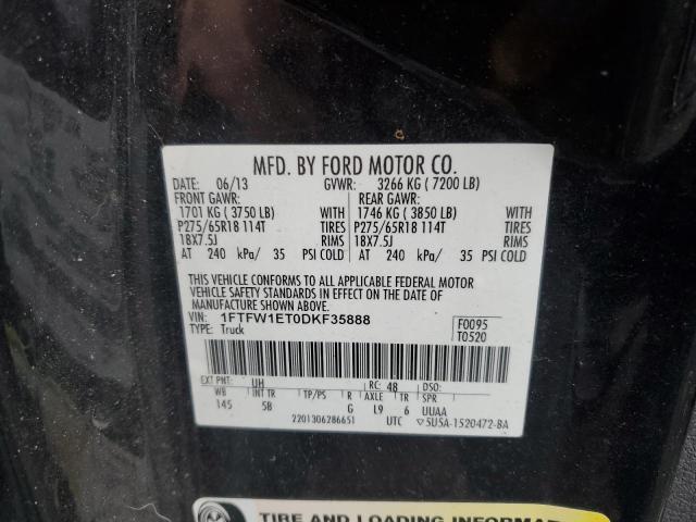 2013 FORD F150 SUPER - 1FTFW1ET0DKF35888