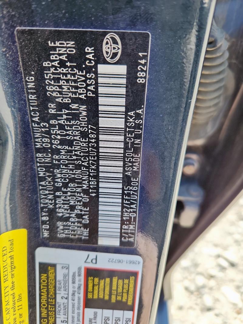 2014 TOYOTA CAMRY L #3298084152