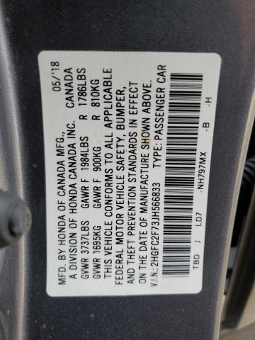 2018 HONDA CIVIC EX #3302868934