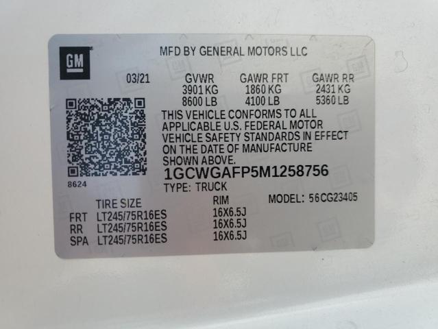 2021 CHEVROLET EXPRESS G2 #3304601473