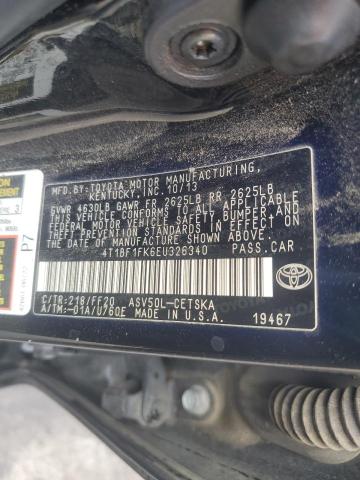 2014 TOYOTA CAMRY L #3310332990
