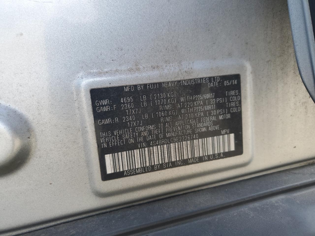 SUBARU OUTBACK 3.6R LIMITED