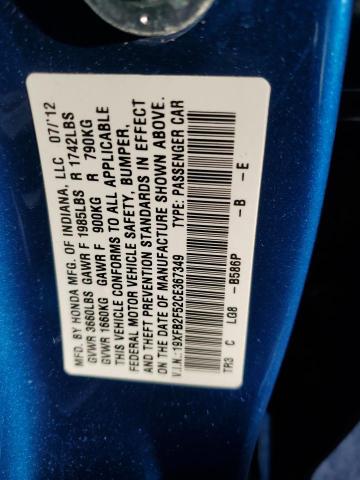 2012 HONDA CIVIC LX #3309291637