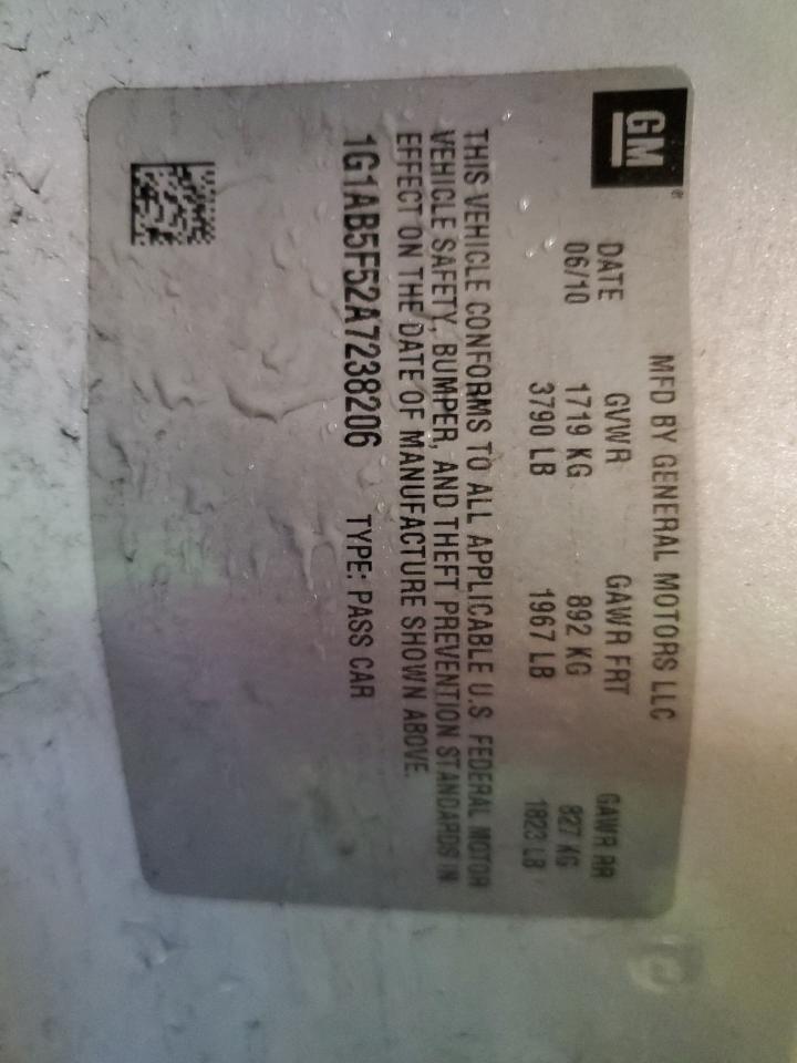 Lot #3291410136 2010 CHEVROLET COBALT LS