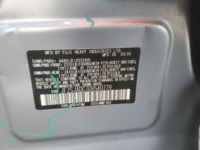 2016 SUBARU FORESTER 2 #3312266781